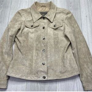 Fabio Suede Leather Button Up Jacket size M